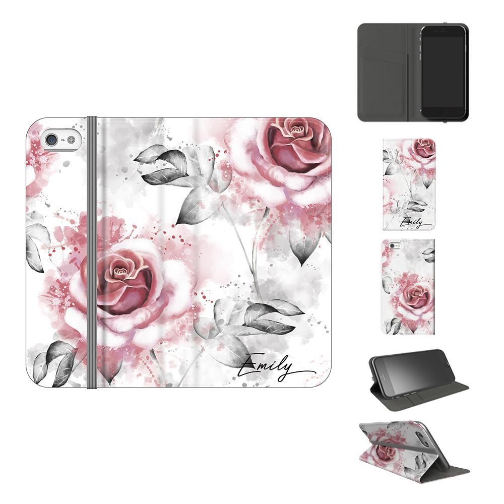 Personalised Floral Rose Initials iPhone 5/5s/SE (2016) Case