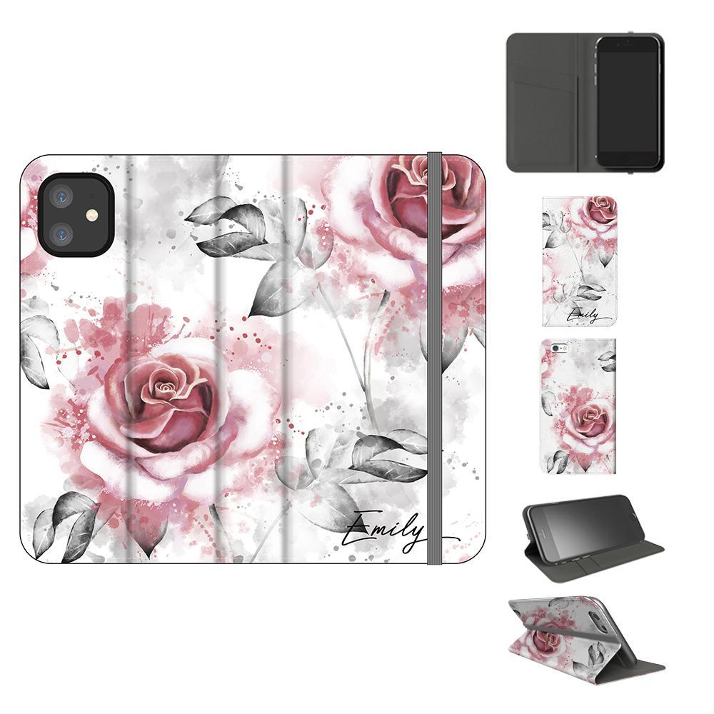 Personalised Floral Rose Initials iPhone 12 Mini Case
