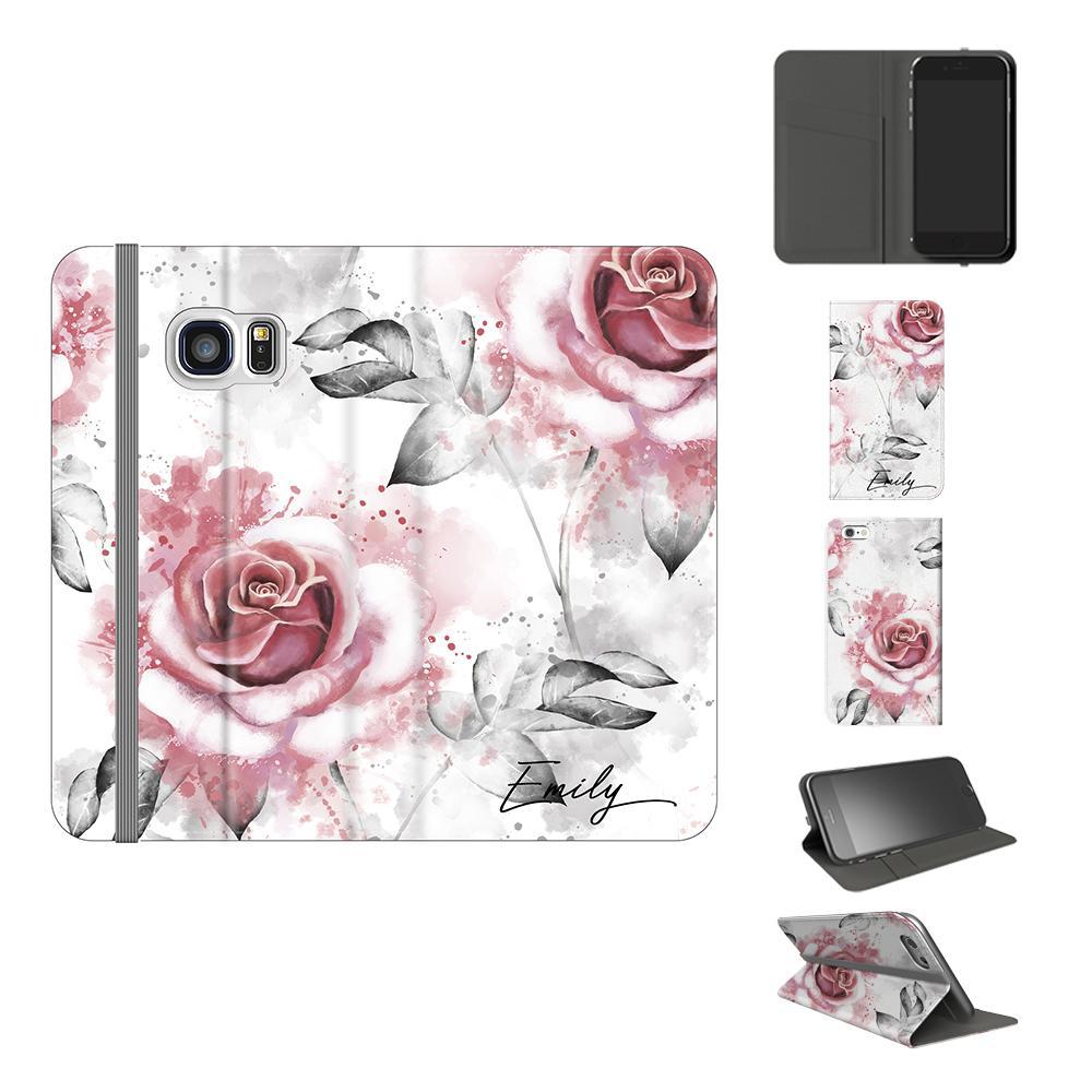 Personalised Floral Rose Initials Samsung Galaxy S7 Case