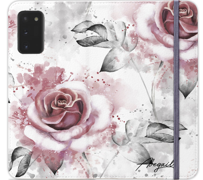 Personalised Floral Rose Initials Samsung Galaxy Note 20 Case