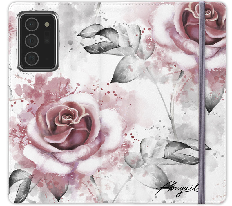 Personalised Floral Rose Initials Samsung Galaxy Note 20 Ultra Case