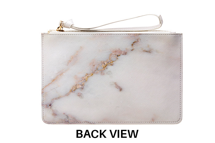Personalised Gold Stained Marble Leather Clutch Bag