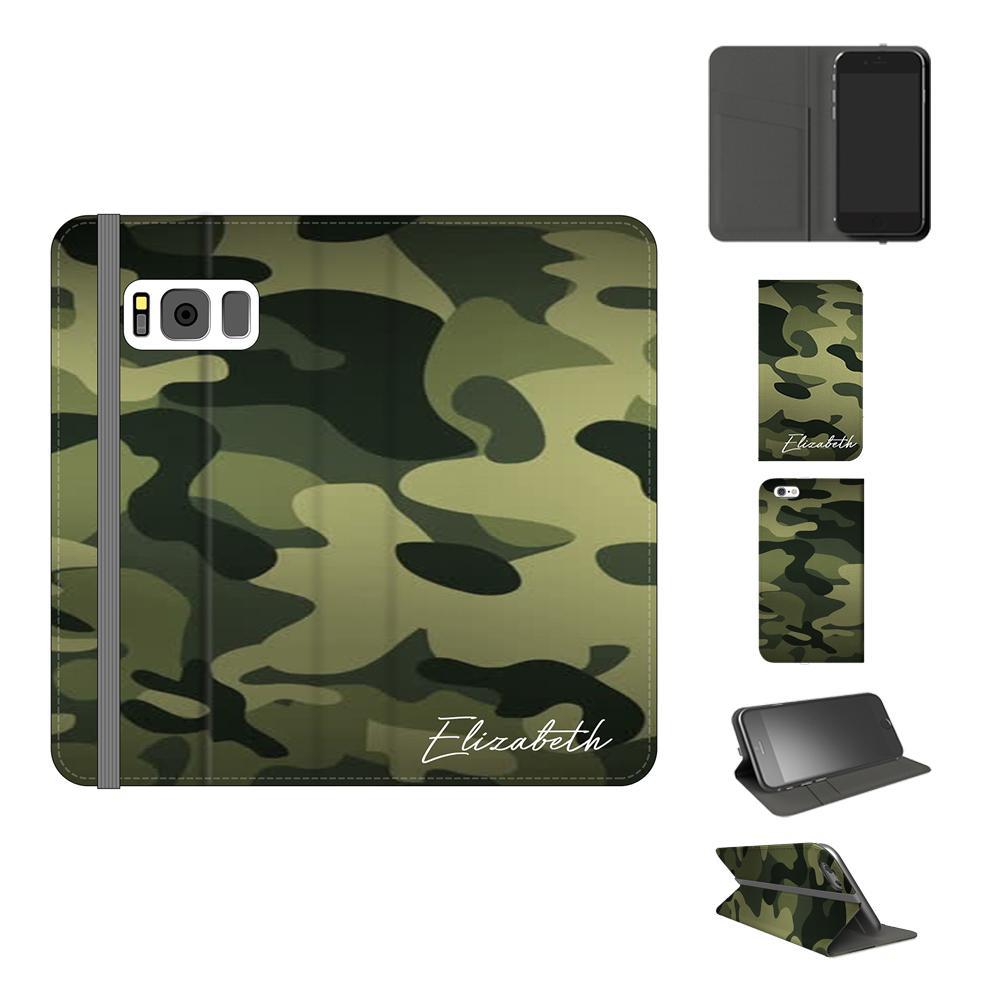 Personalised Green Camouflage Initials Samsung Galaxy S8 Plus Case