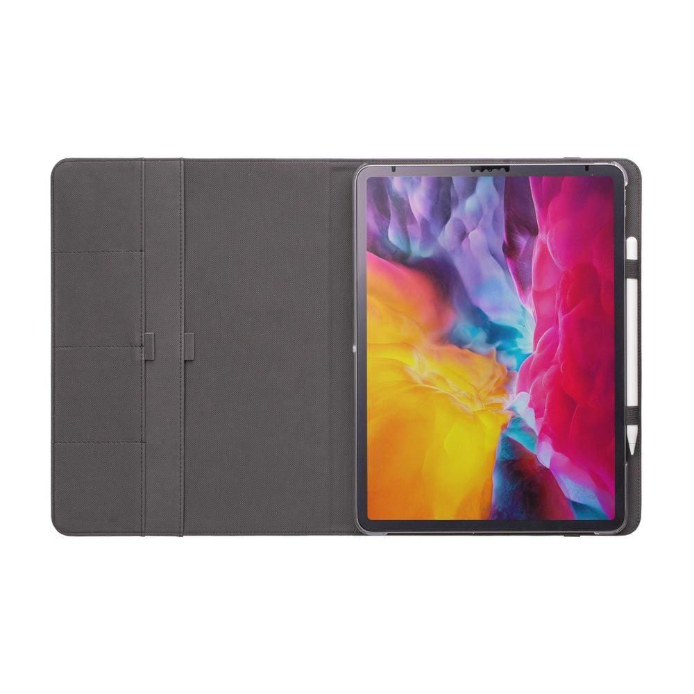 Personalised Black Stone Marble Initials iPad Pro Case
