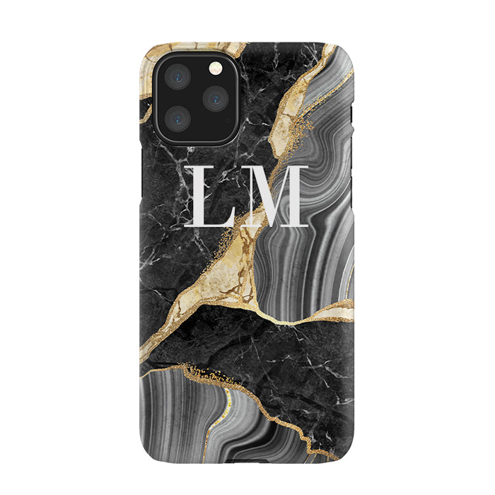 Personalised Black and Gold Marble Name iPhone 11 Pro Max Case
