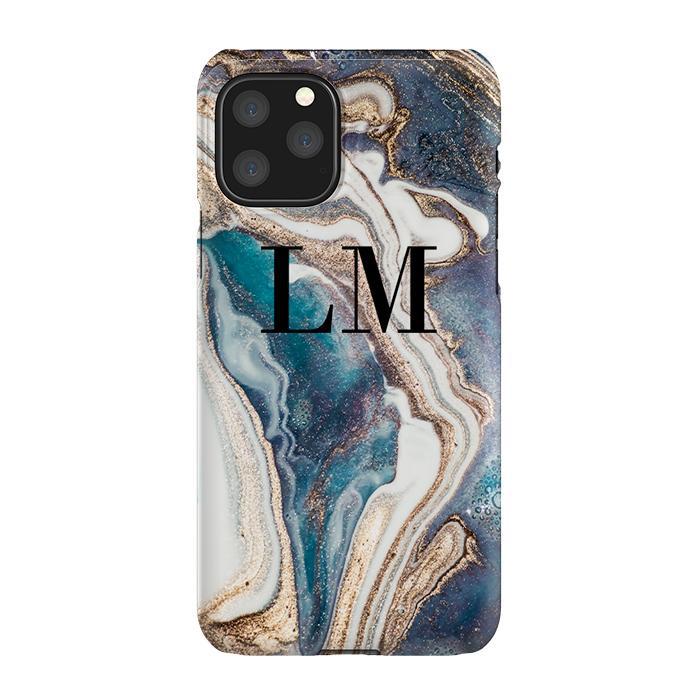 Personalised Luxe Marble Initials iPhone 11 Pro Max Case