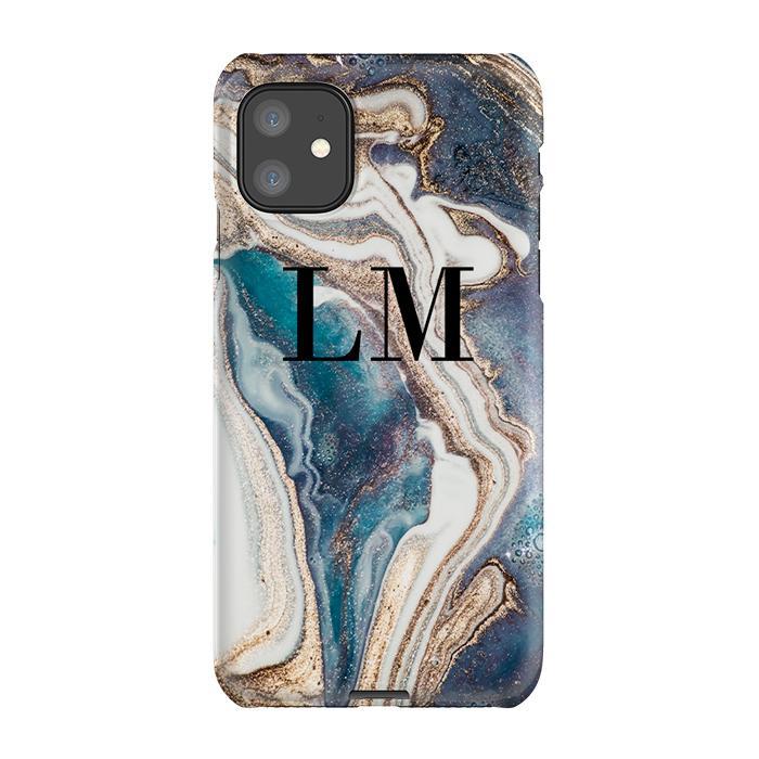 Personalised Luxe Marble Initials iPhone 11 Case