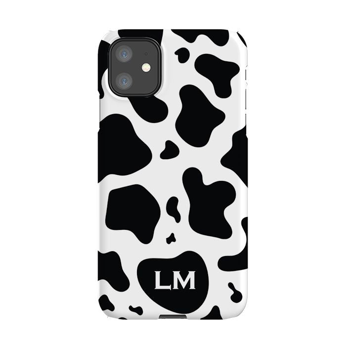 Personalised Cow Print Initials iPhone 11 Case