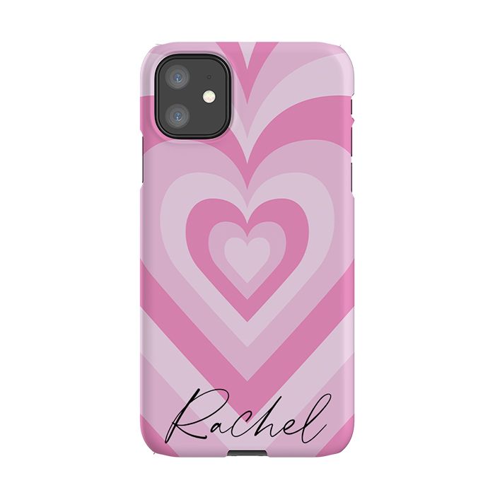 Personalised Pink Heart Latte iPhone 11 Case