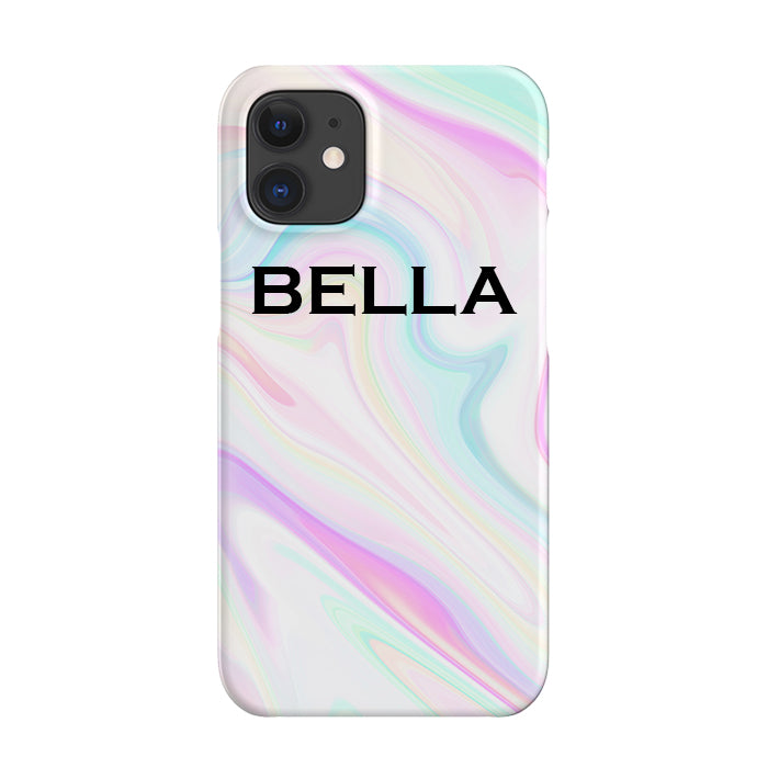 Personalised Pastel Swirl Name iPhone 12 Mini Case