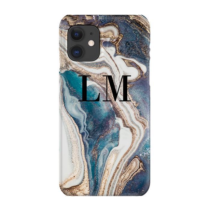 Personalised Luxe Marble Initials iPhone 12 Mini Case