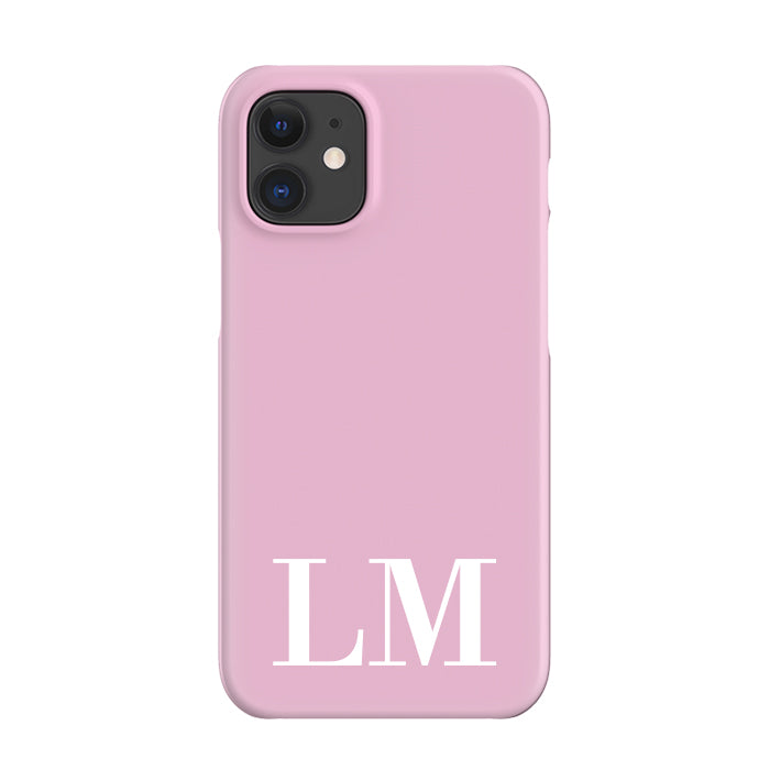 Personalised Pink x White Initials iPhone 12 Mini Case