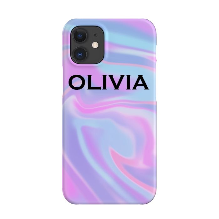 Personalised Luxe Blue Name iPhone 12 Case