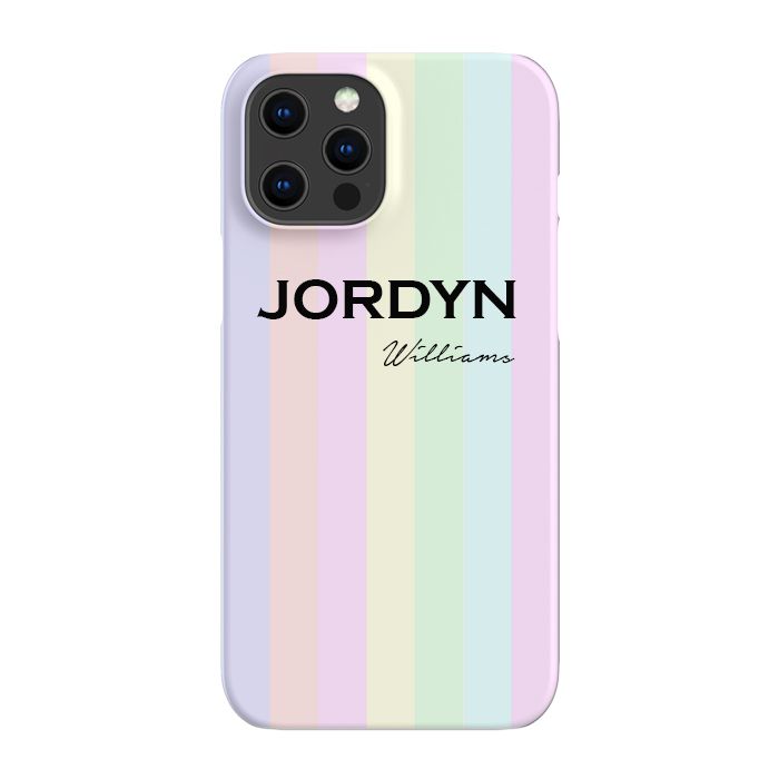 Personalised Pastel Stripes iPhone 15 Pro Case