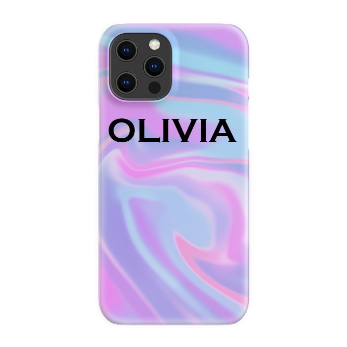 Personalised Luxe Blue Name iPhone 14 Pro Case