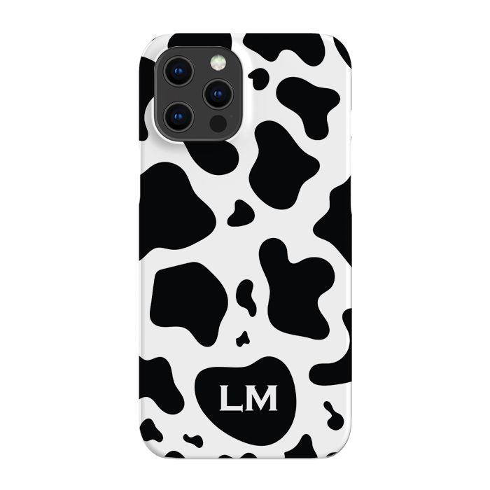 Personalised Cow Print Initials iPhone 13 Pro Case