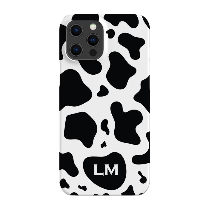 Personalised Cow Print Initials iPhone 14 Pro Case