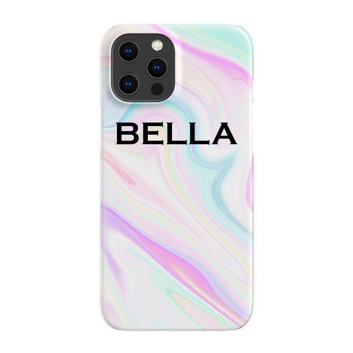 Personalised Pastel Swirl Name iPhone 14 Pro Case