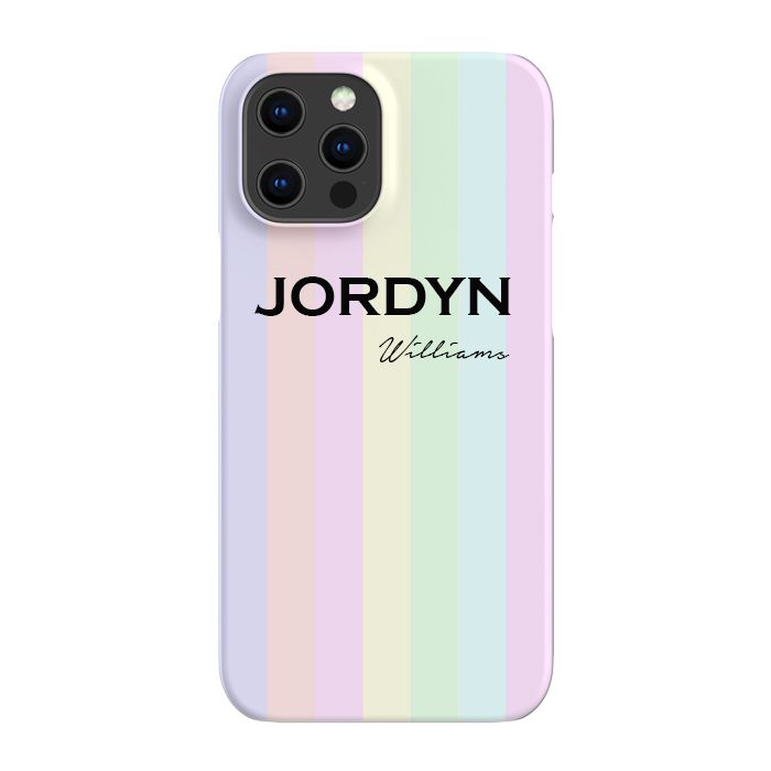 Personalised Pastel Stripes iPhone 13 Pro Max Case