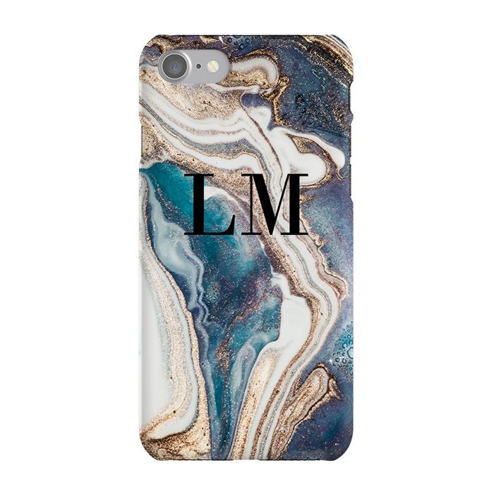 Personalised Luxe Marble Initials iPhone 8 Case