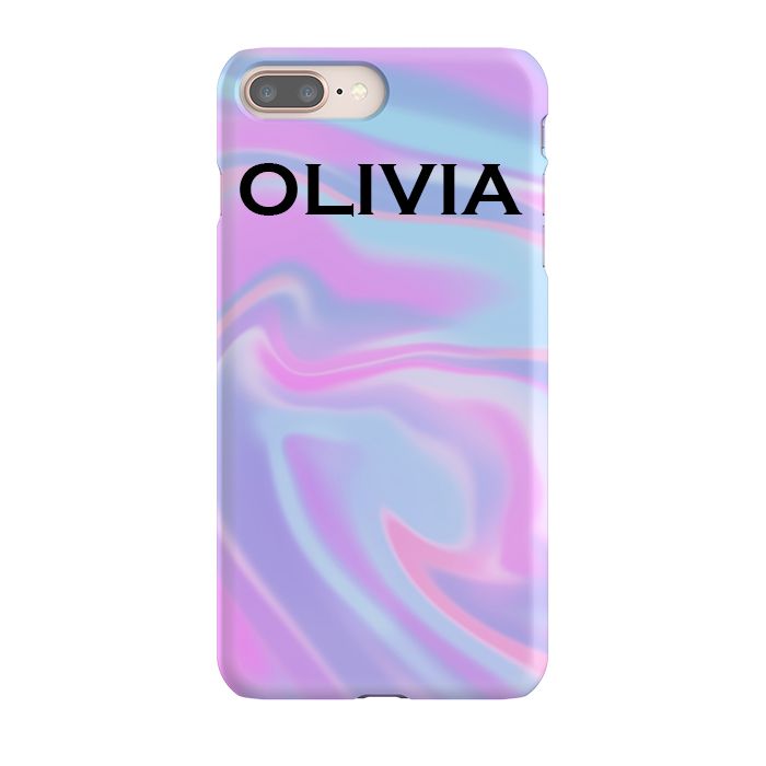 Personalised Luxe Blue Name iPhone 8 Plus Case
