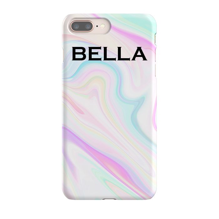 Personalised Pastel Swirl Name iPhone 8 Plus Case