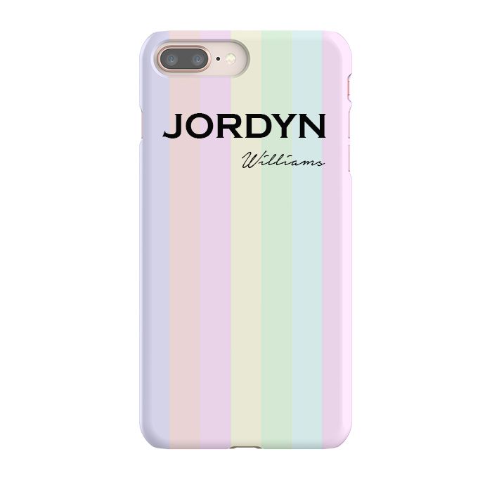 Personalised Pastel Stripes iPhone 8 Plus Case