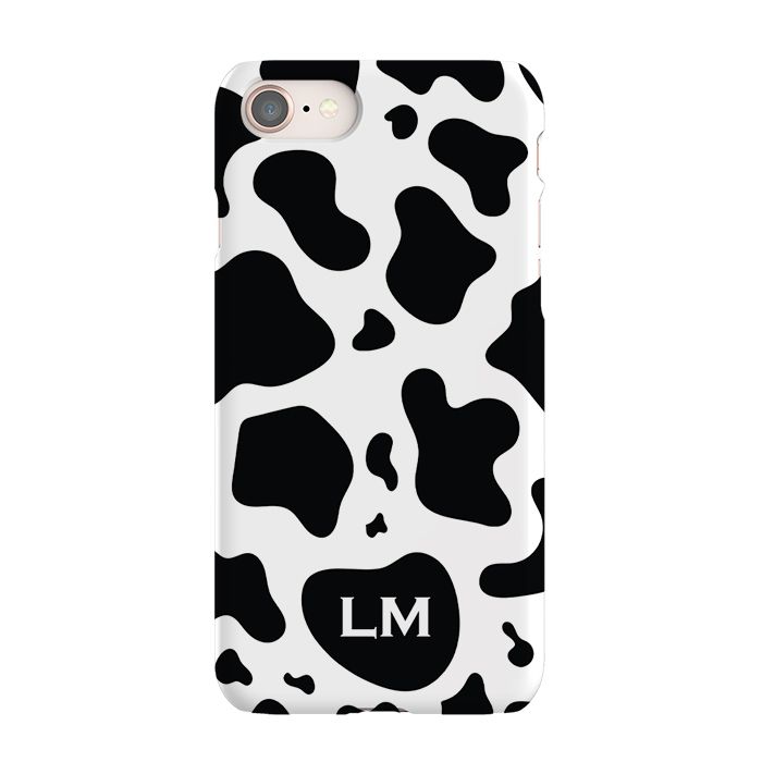 Personalised Cow Print Initials iPhone SE Case