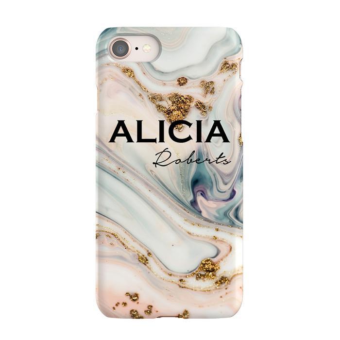 Personalised Fantasia Marble Name iPhone SE Case