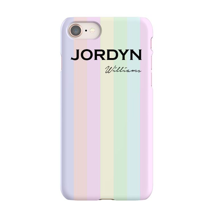 Personalised Pastel Stripes iPhone 8 Case