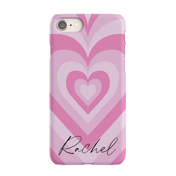 Personalised Pink Heart Latte iPhone 8 Case