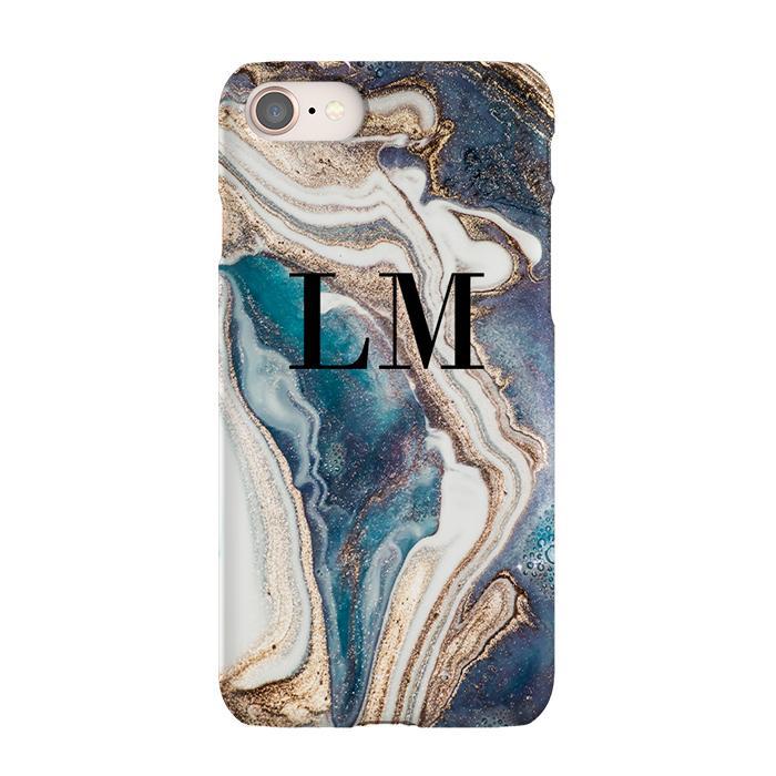 Personalised Luxe Marble Initials iPhone SE Case
