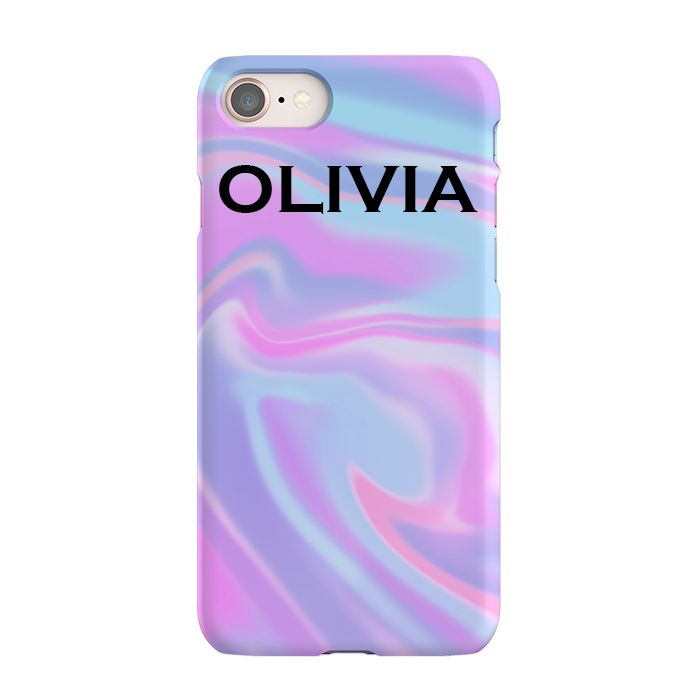 Personalised Luxe Blue Name iPhone SE Case