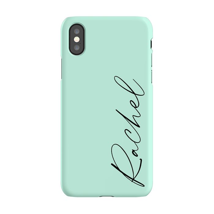 Personalised Pale Green Name iPhone XS Case