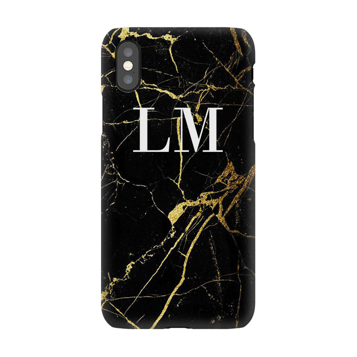 Personalised x Gold Marble Initials iPhone Max
