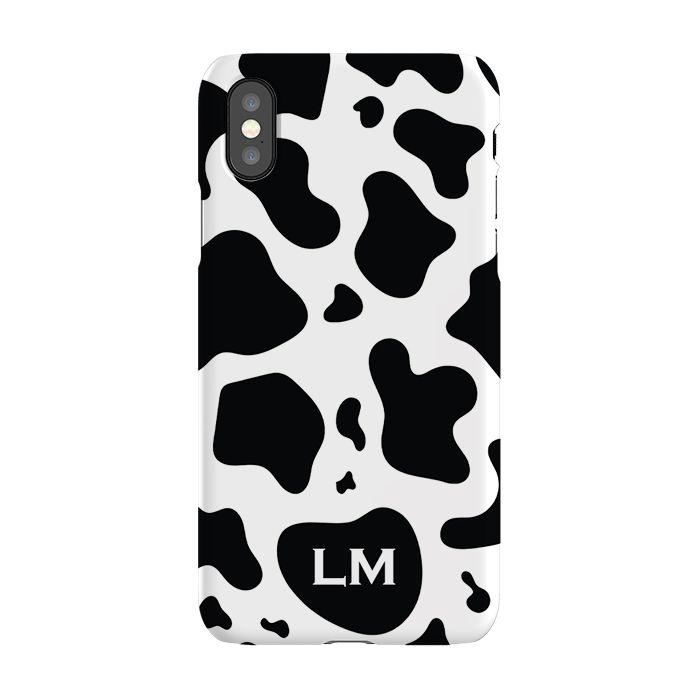 Personalised Cow Print Initials iPhone X Case