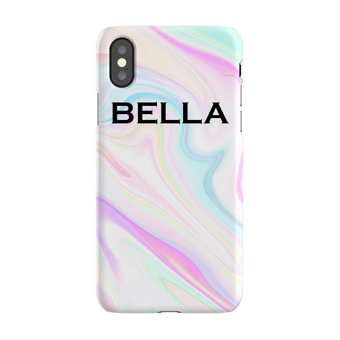 Personalised Pastel Swirl Name iPhone XS Max Case