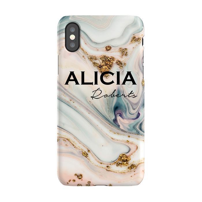 Personalised Fantasia Marble Name iPhone XS Case