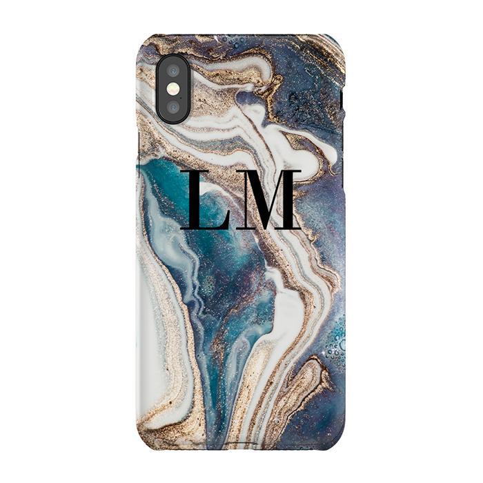 Personalised Luxe Marble Initials iPhone XS Max Case