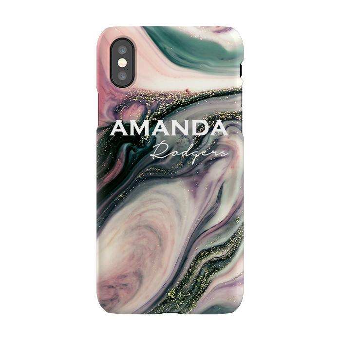 Personalised Swirl Marble Name iPhone X Case