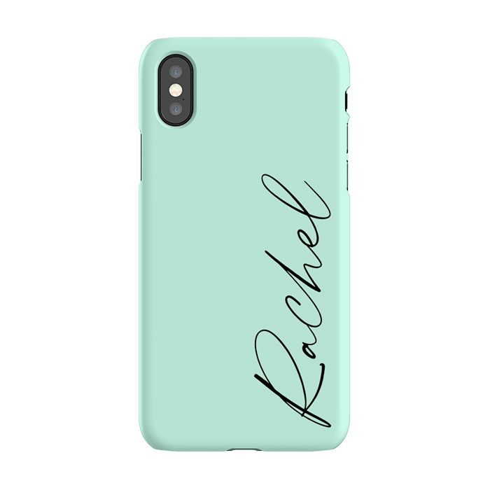 Personalised Pale Green Name iPhone X Case