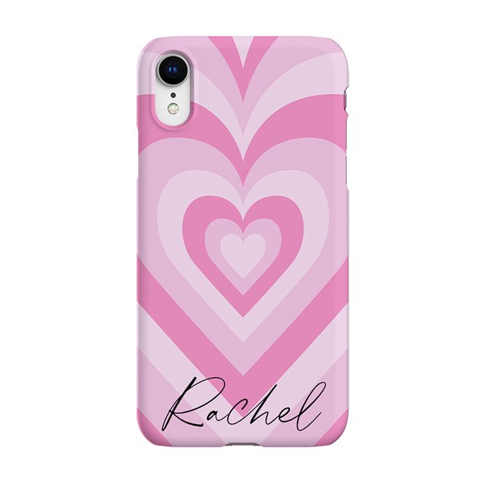 Personalised Pink Heart Latte iPhone XR Case