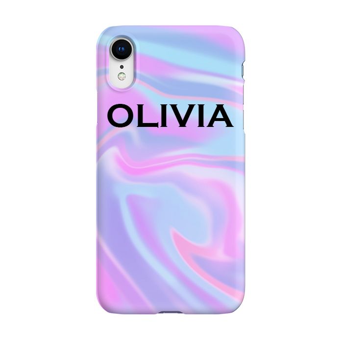 Personalised Luxe Blue Name iPhone XR Case