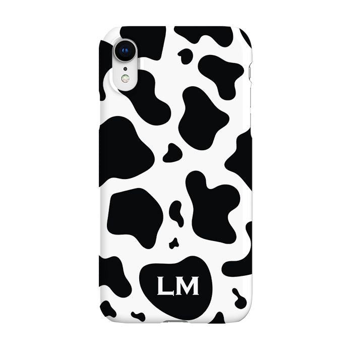 Personalised Cow Print Initials iPhone XR Case