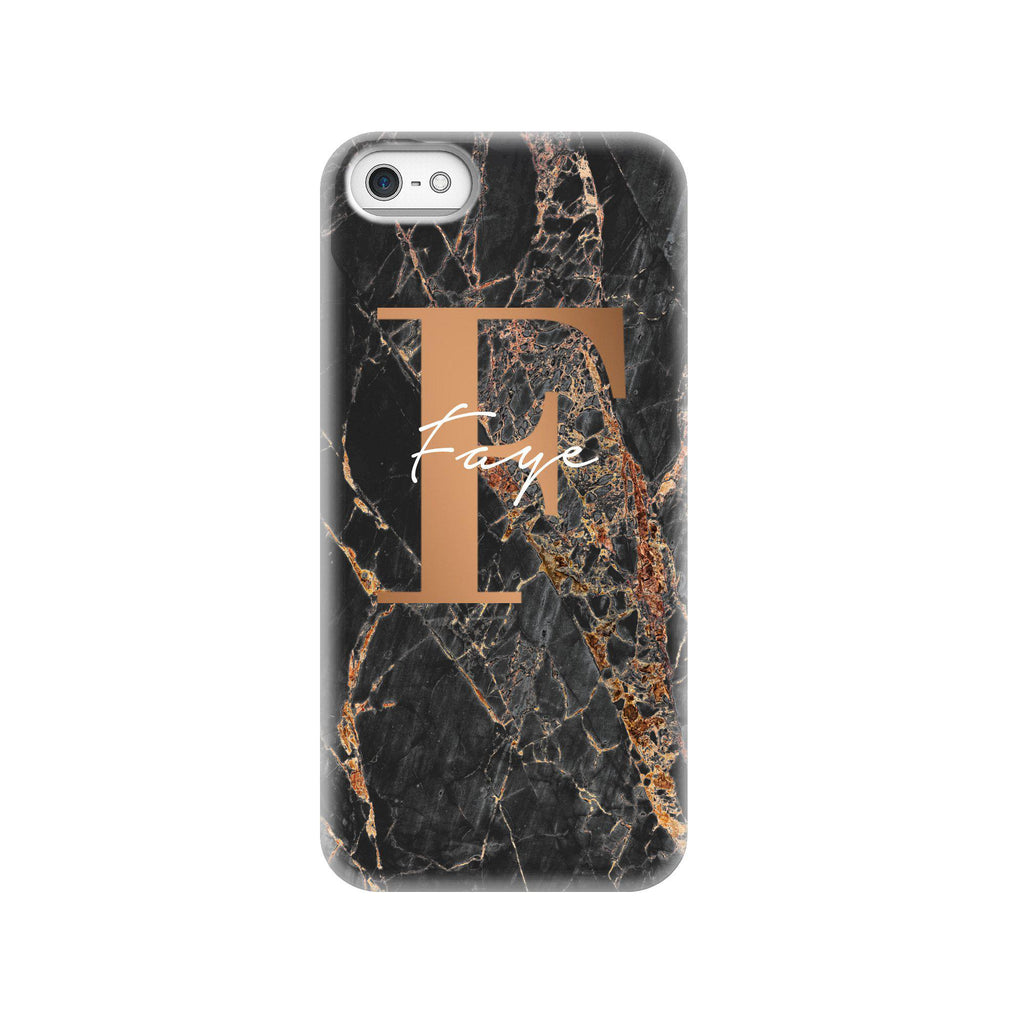 Personalised Slate Marble Bronze Initial iPhone 5/5s/SE (2016) Case