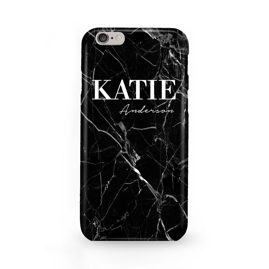 Personalised Black Marble Name iPhone 6/6s Case