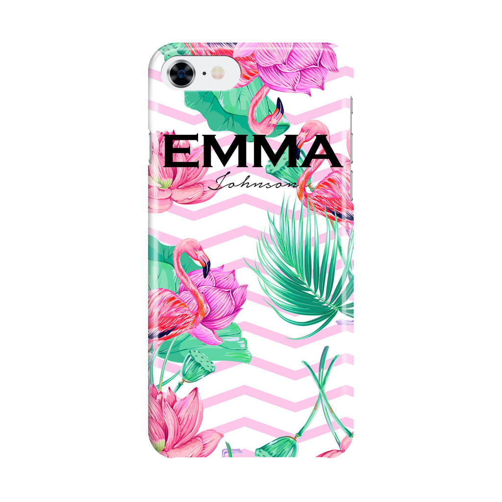 Personalised Flamingo Name iPhone SE Case