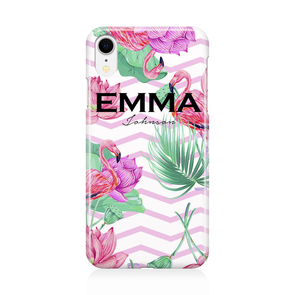 Personalised Flamingo Name iPhone XR Case
