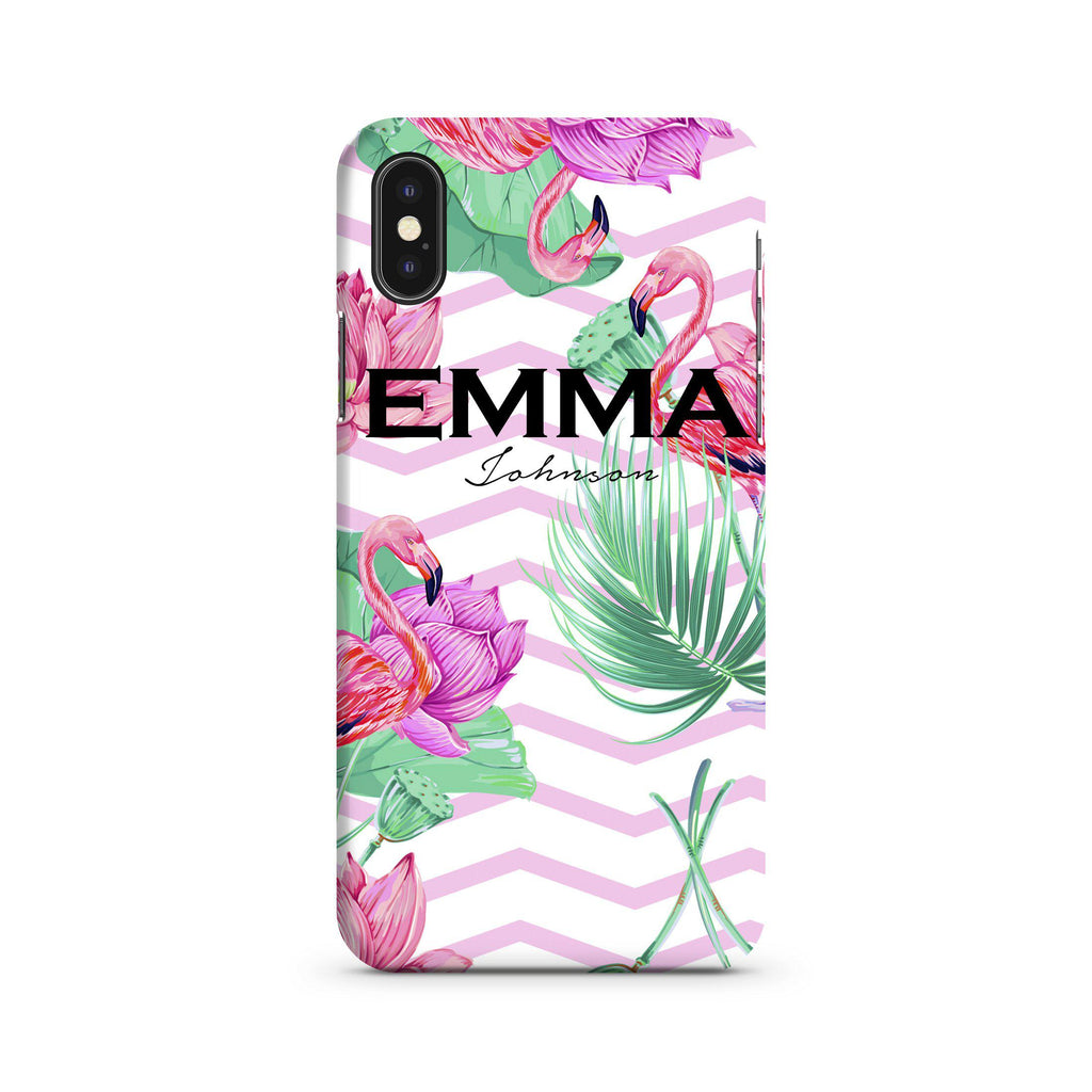 Personalised Flamingo Name iPhone XS Max Case