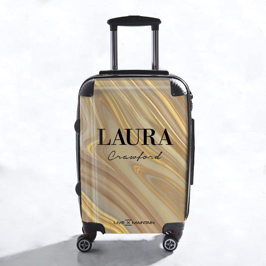 Personalised Ivory Marble Name Suitcase